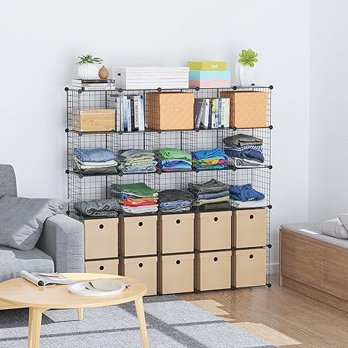 Miniatura 6 de HUBSON Organizador de almacenamiento de cubos de alambre, para libros, juguetes, manualidades, macetas para plantas y petCloset y estantes de