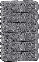 Vista 31 de White Classic Wealuxe Toallas grises para baño 6 paquete, juego de toallas de baño de algodón para hotel, gimnasio, spa, suaves, extra absorbentes