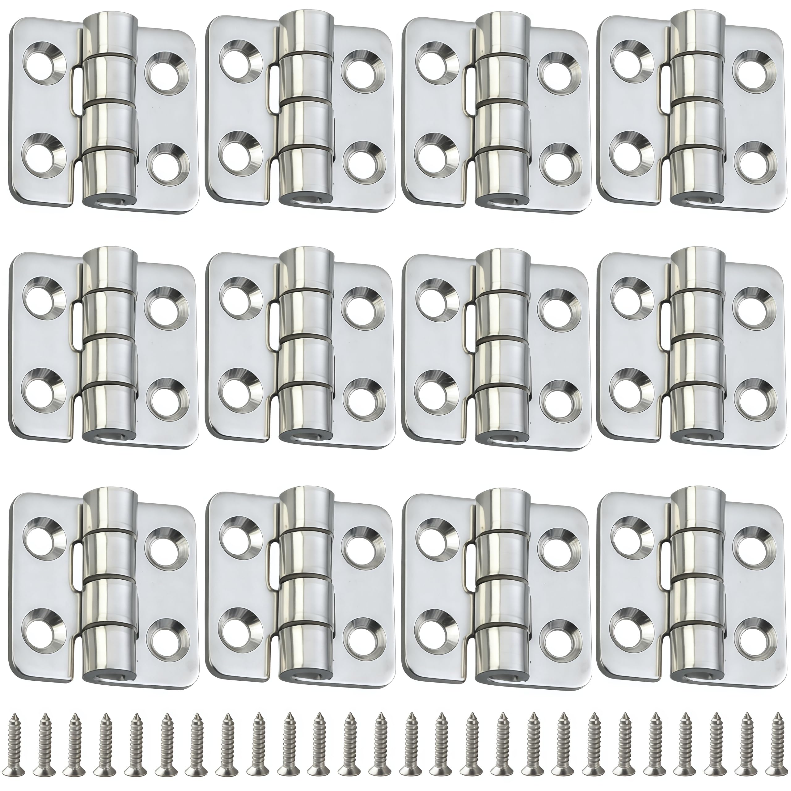 Hinge 12 Pack of 270 Degree Stainless Steel Folding Hinges Suitable for Bedrooms Rvs Garages Storage Sheds and Livestock Facilities 30 * 30 * 2mm Countersunk Holes