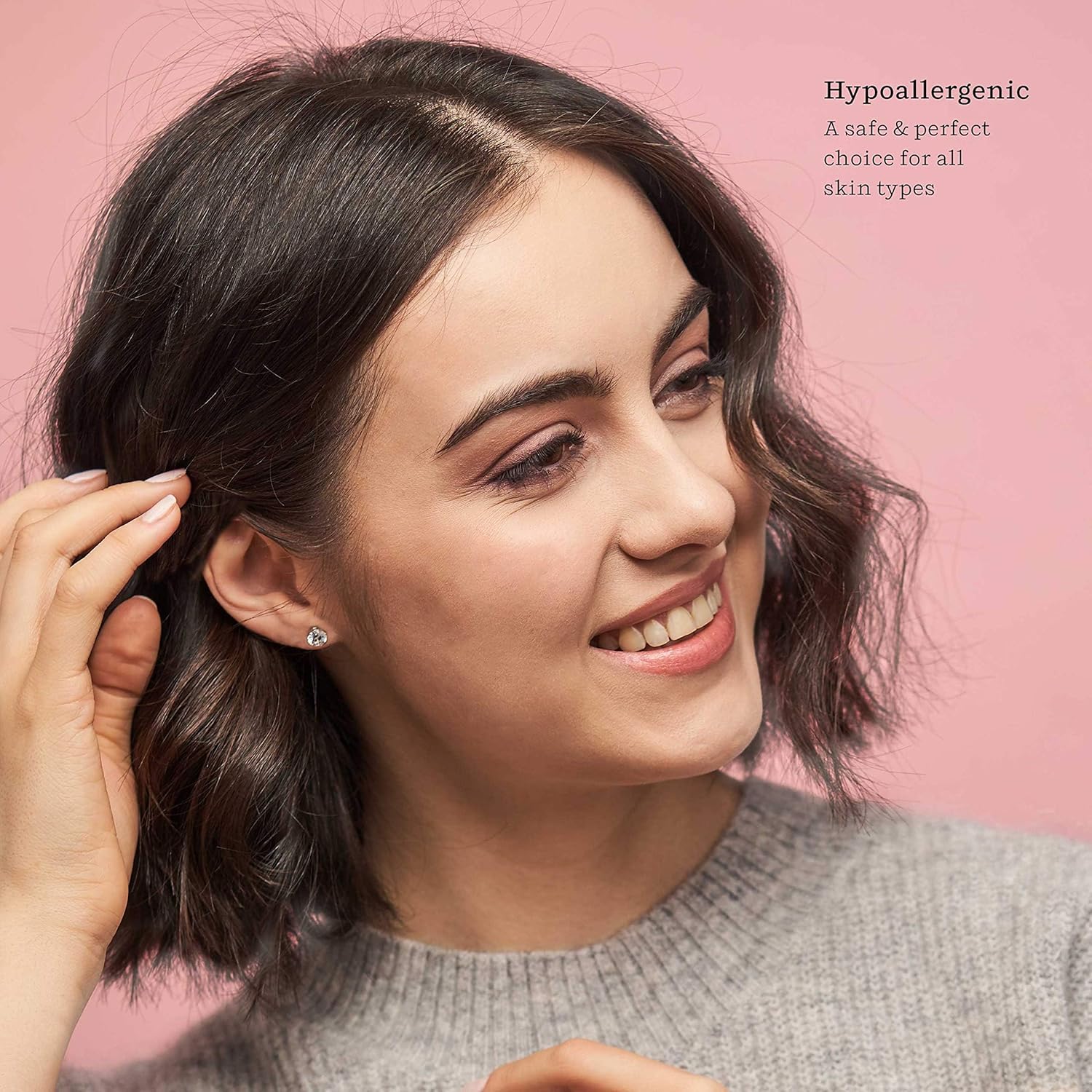 KEZEF Sterling Silver Stud Earrings for Women & Men - 4-Prong Setting Cubic Zirconia Earrings Studs - Premium CZ S925 Hypoallergenic - Available in 14K White and Yellow Gold, Rose Gold - 3mm to 9mm - Image 2