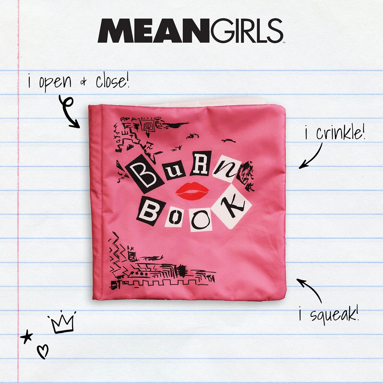 design LAB, Inc. Mean Girls Official Merchandise | Large Plush Toy and Leash Set for Large Dogs | Interactive Toys