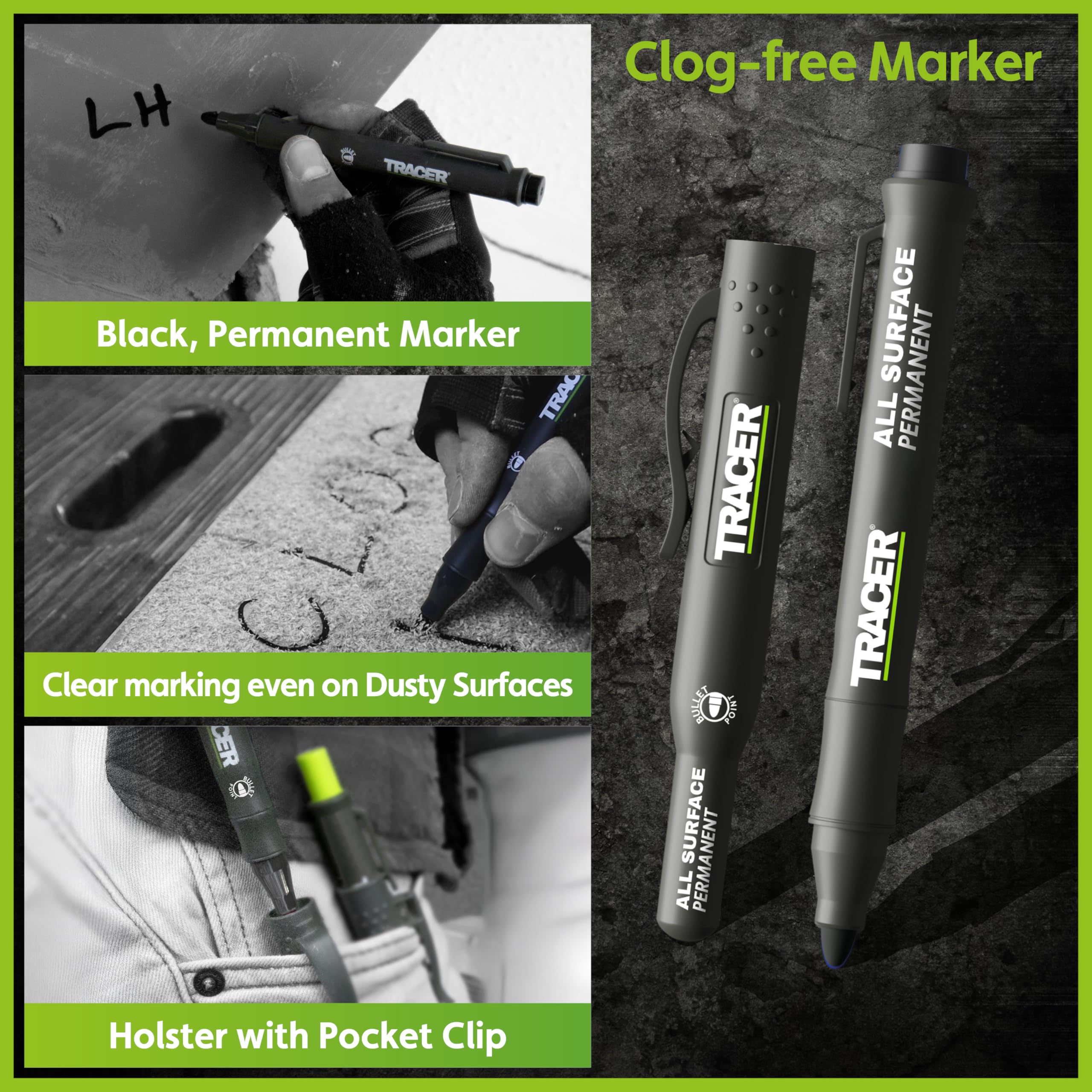 Tracer Construction Pencil Kit - Carpenter Pencils w/Markers - 5pc Set — Amazon image 7