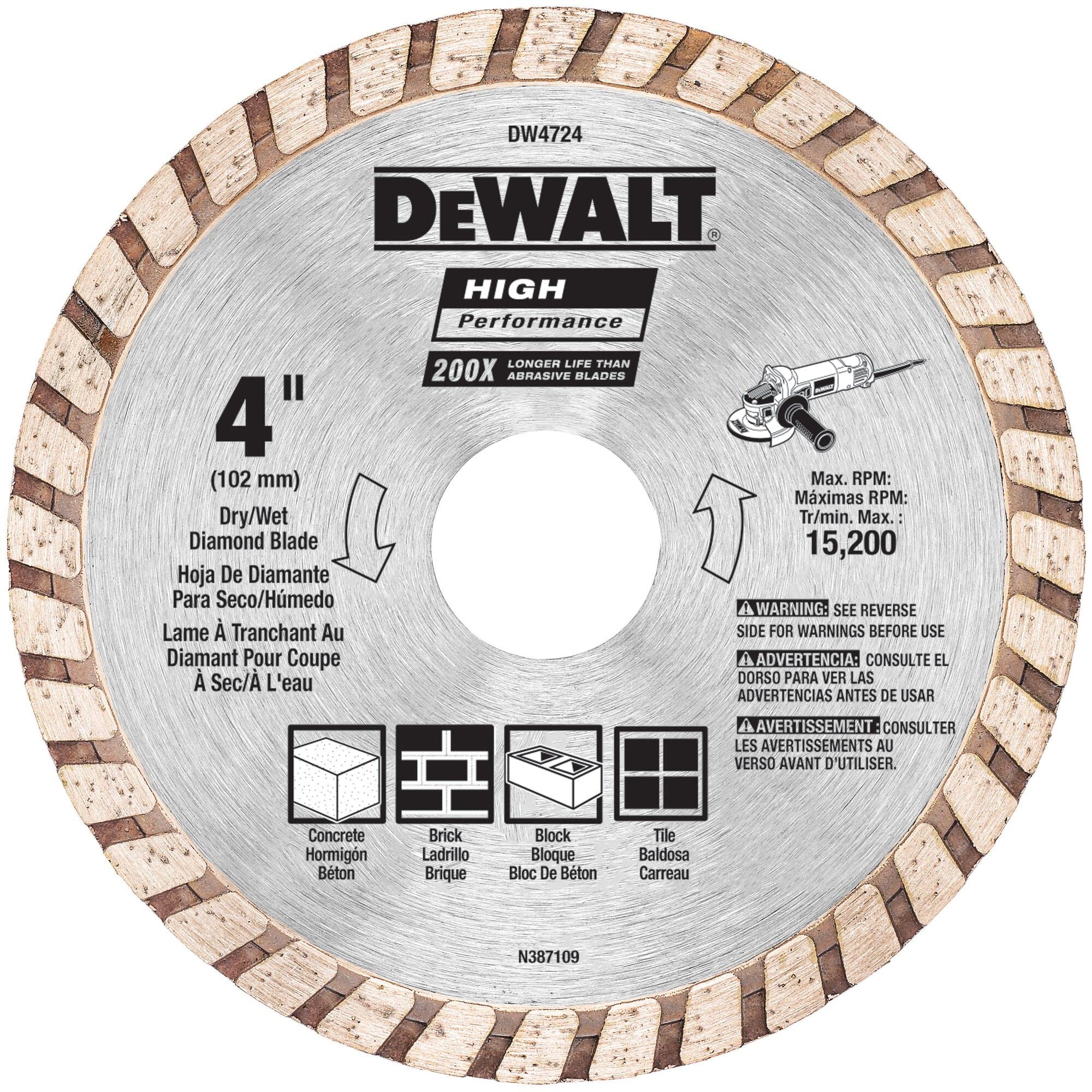 Lame de maçonnerie DeWALT Dw4724b pour couper le béton sans effort de pression