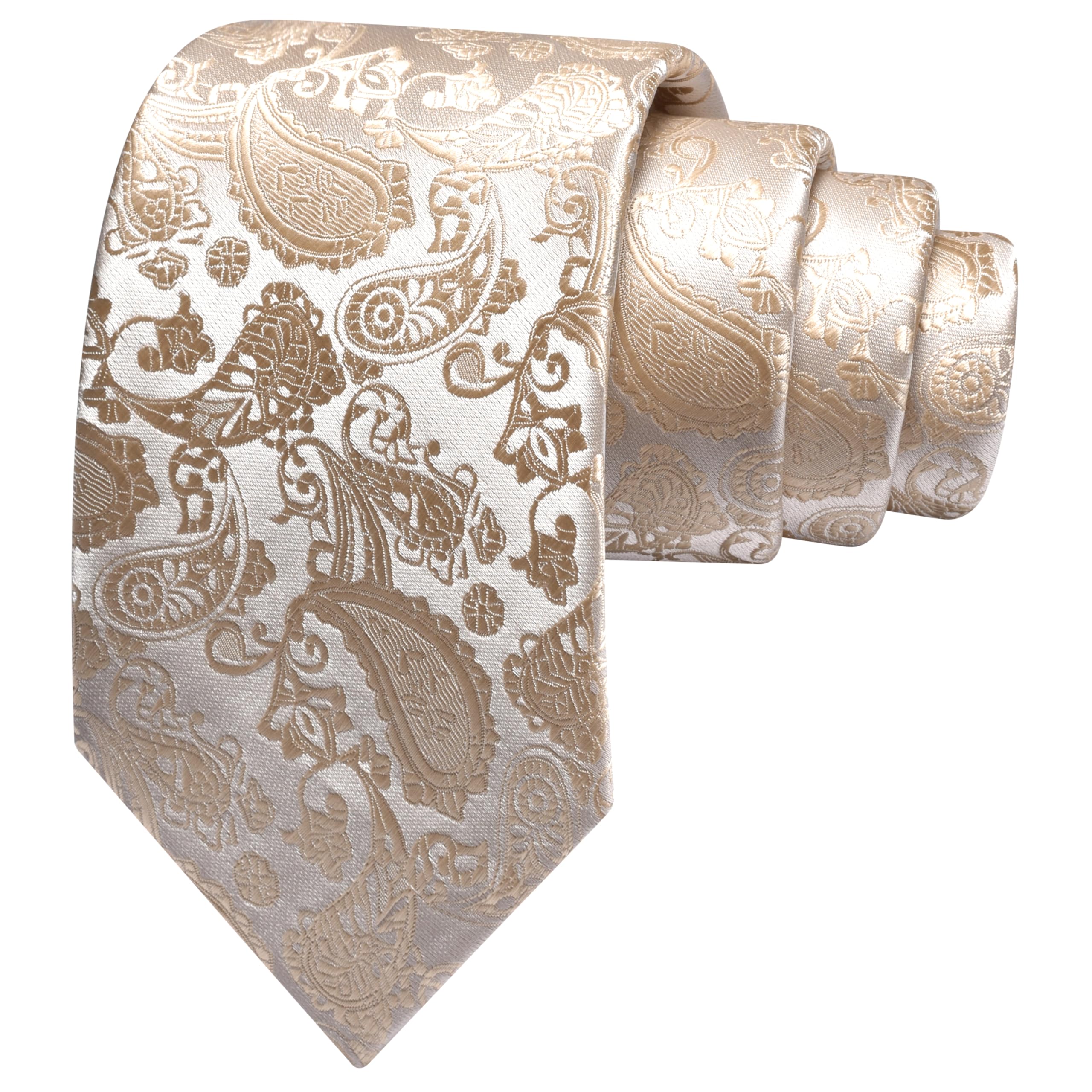 GUSLESON 3.15"(8cm) Fashion Paisley Ties Mens Woven Jacquard Necktie for Wedding