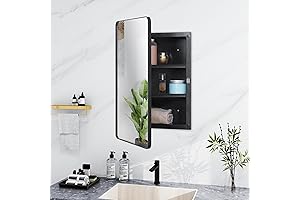 Black Bathroom Medicine Cabinet: Beveled Elegance for Timeless Storage