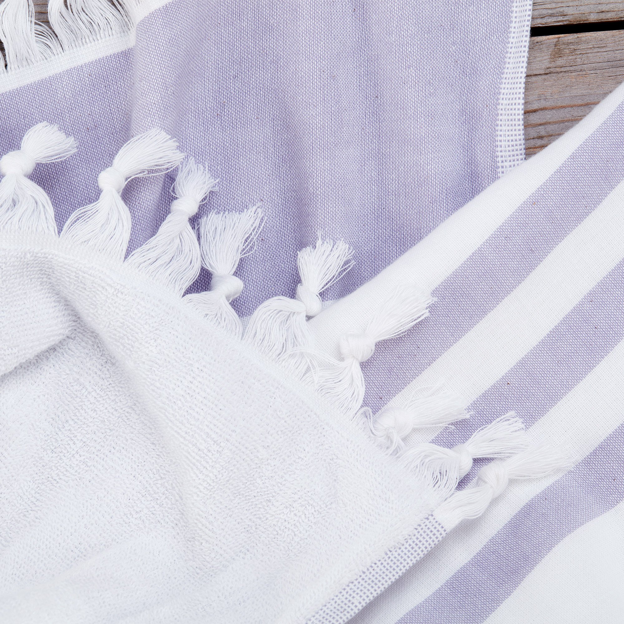 Laguna Beach Textile Co. Toalla de playa suave de futa turca, color morado lavanda, 400 g/m²