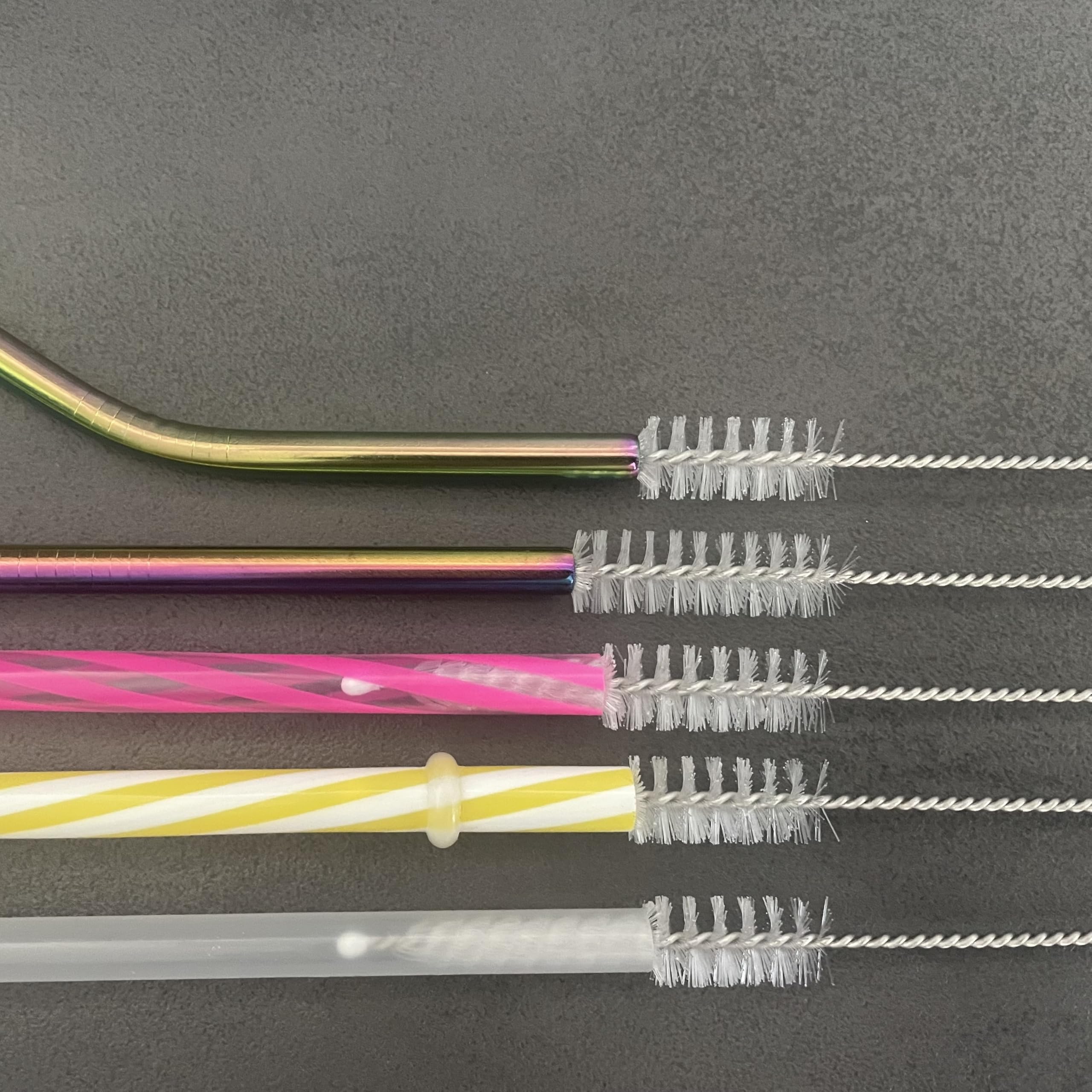 3 spazzole per cannuccia, 23 cm, spazzola per la pulizia di cannucce, piccoli tubi, accessori per biberon, provette, ideali per aperture strette