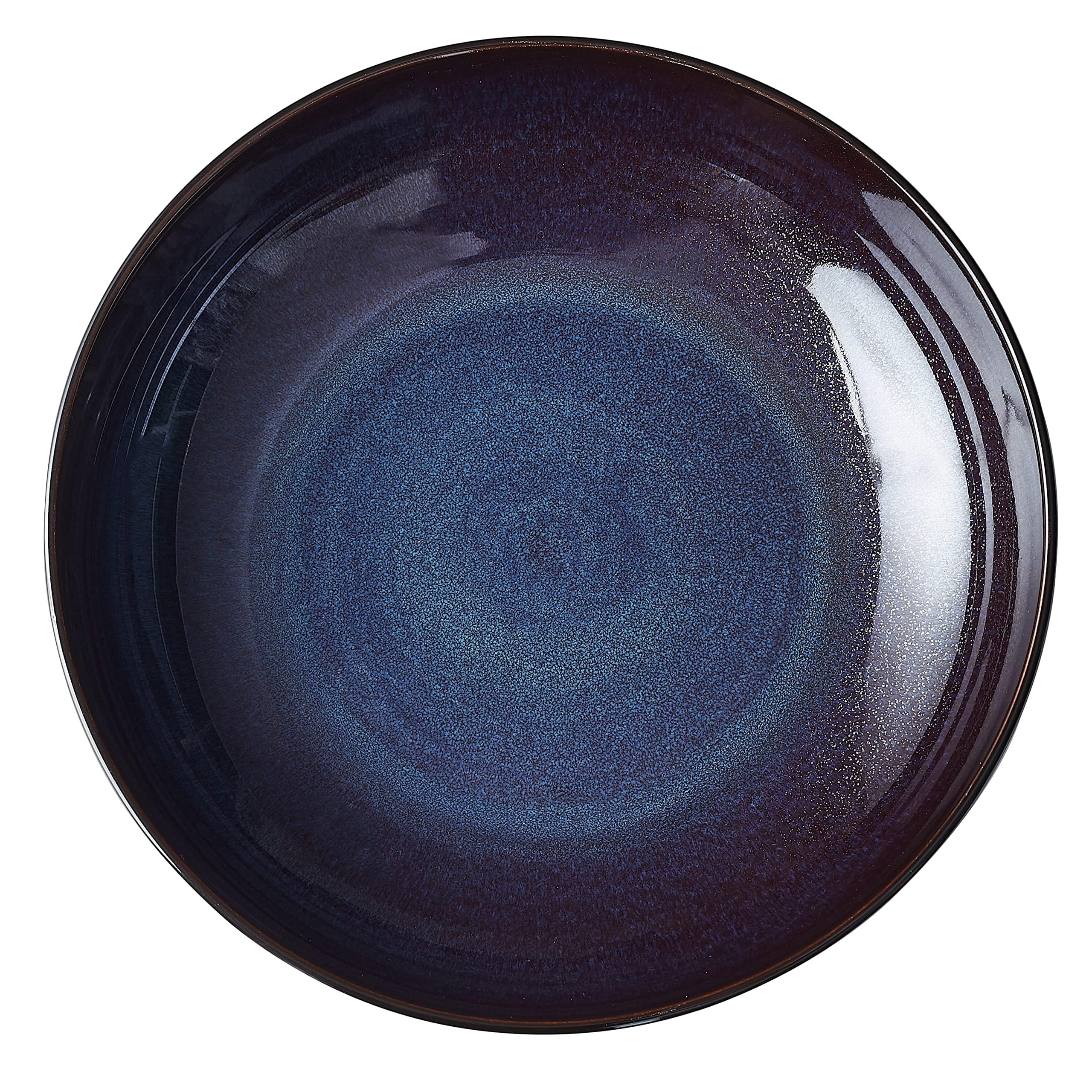 Amazon.com | Luzerne Rustic Deep Round Coupe Plate - Indigo Blue