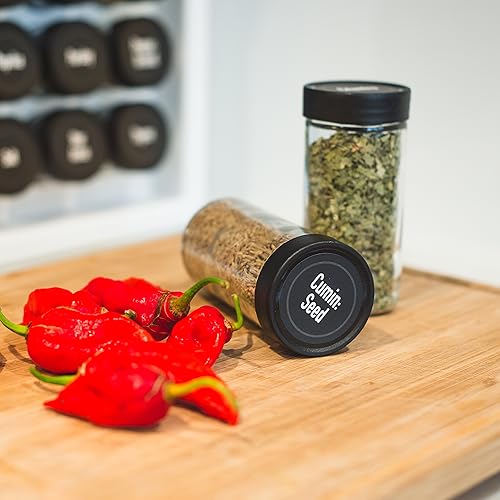 Miniatura 6 de AllSpice Tarros de especias de vidrio de 4 pulgadas, 4 onzas líquidas, paquete de 18