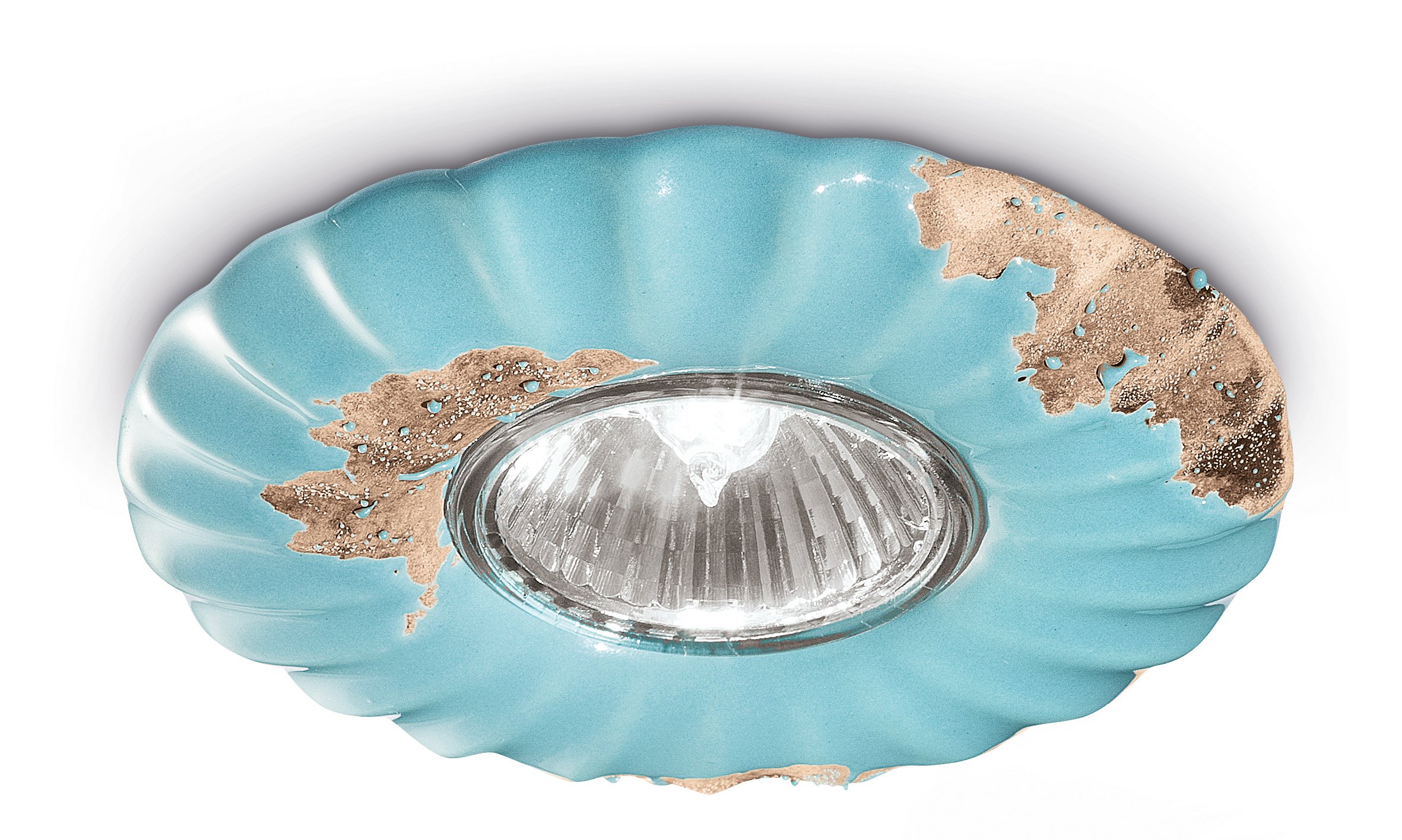 Spot encastrable Ferroluce Retrò bleu clair Gu10 pour faux plafond - 2