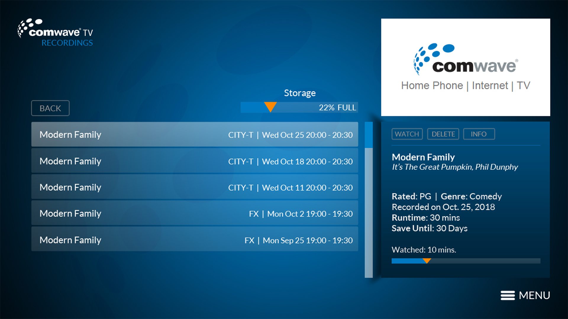 Comwave TV App on Amazon Appstore