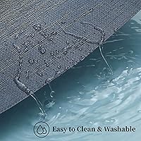 Vista 5 de Leetaltree - Juego de 12 manteles individuales, resistentes al calor, antideslizantes, para mesa de comedor, lavables, duraderos, tejido de PVC Azul