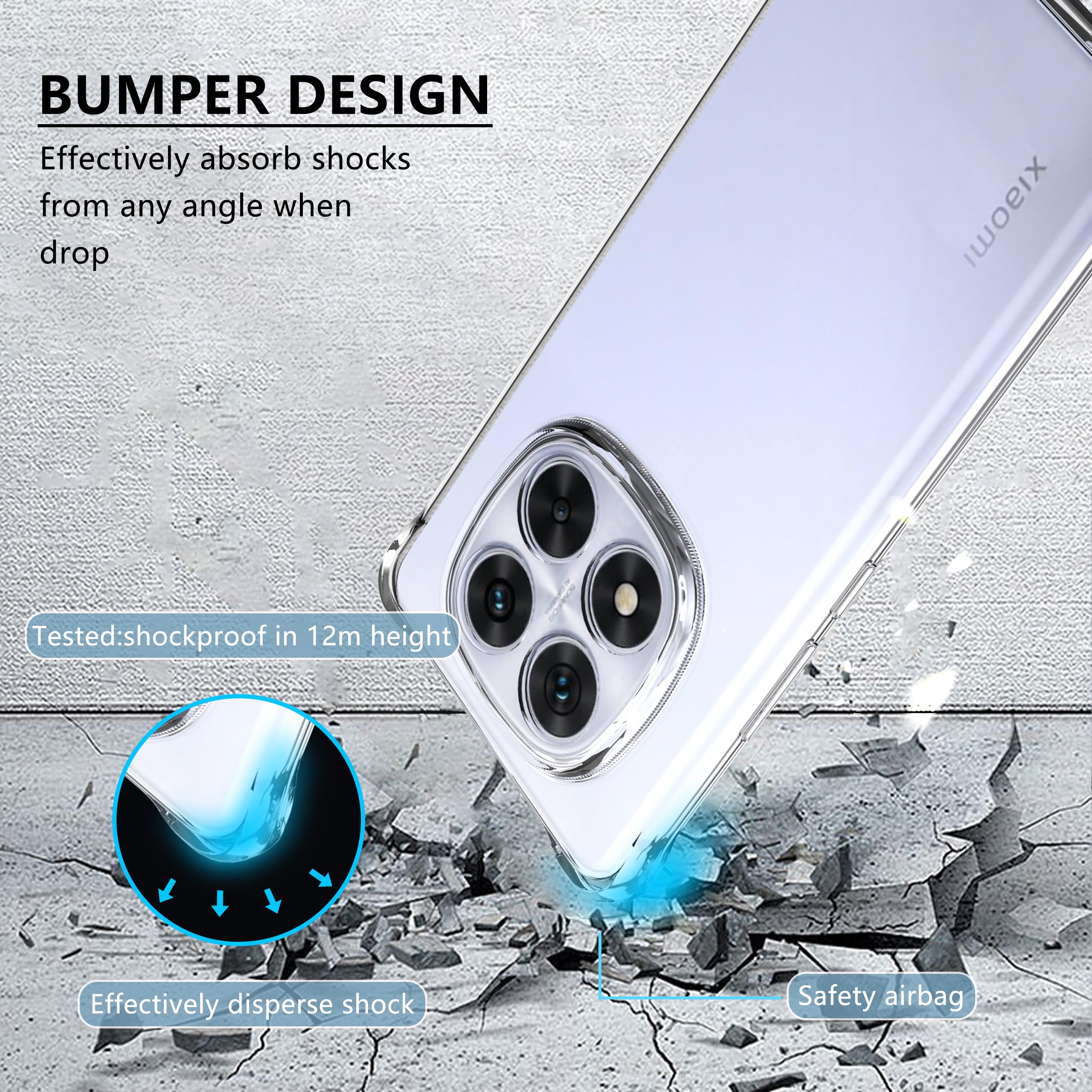 Custodia Anoowkoa Per Xiaomi Redmi Note 14 Pro 4G – Trasparente Antiurto, Sottile, TPU Morbido E Retro Rigido, Antigiallo