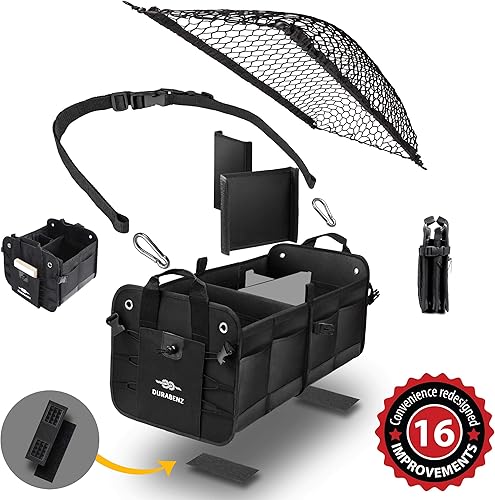 Miniatura 7 de Organizador de maletero con red de cobertura, almohadillas antideslizantes y ganchos inoxidables