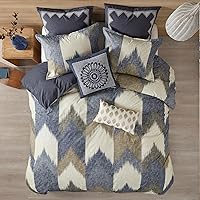 Vista 1 de INK+IVY - Juego de edredón tamaño queen, cómodo edredón de algodón, para todas las estaciones, juego de edredón ligero para cama queen con 2 fundas