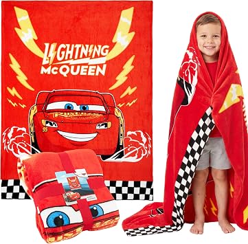 Get Trend Disney Cars Lightning McQueen Throw Blanket for Kids, 51 x 59 in