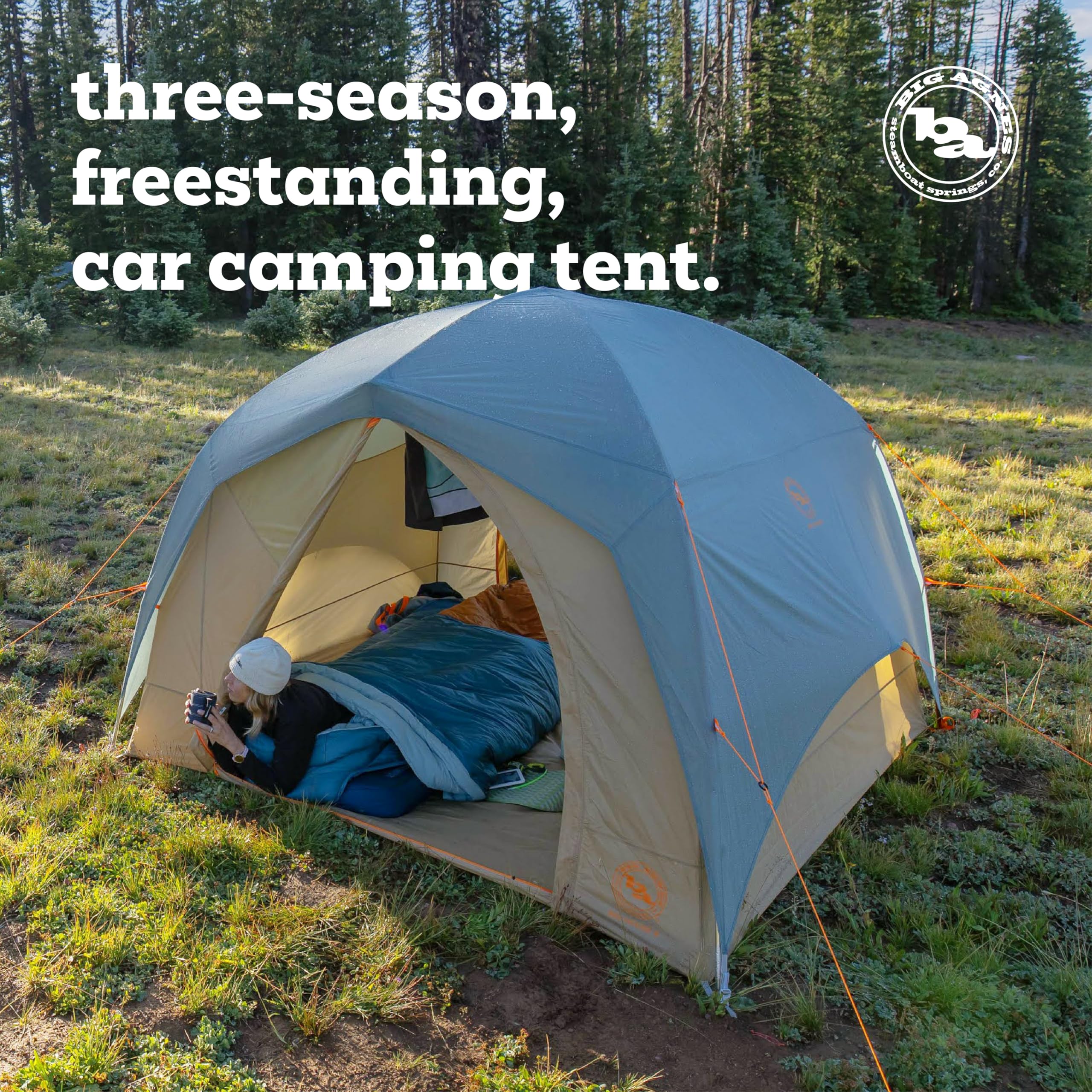 Big House - 3-Season Base & Car Camping Tent | Standing-height tent with waterproof protection, mesh ceiling and fast setup for family camping trips