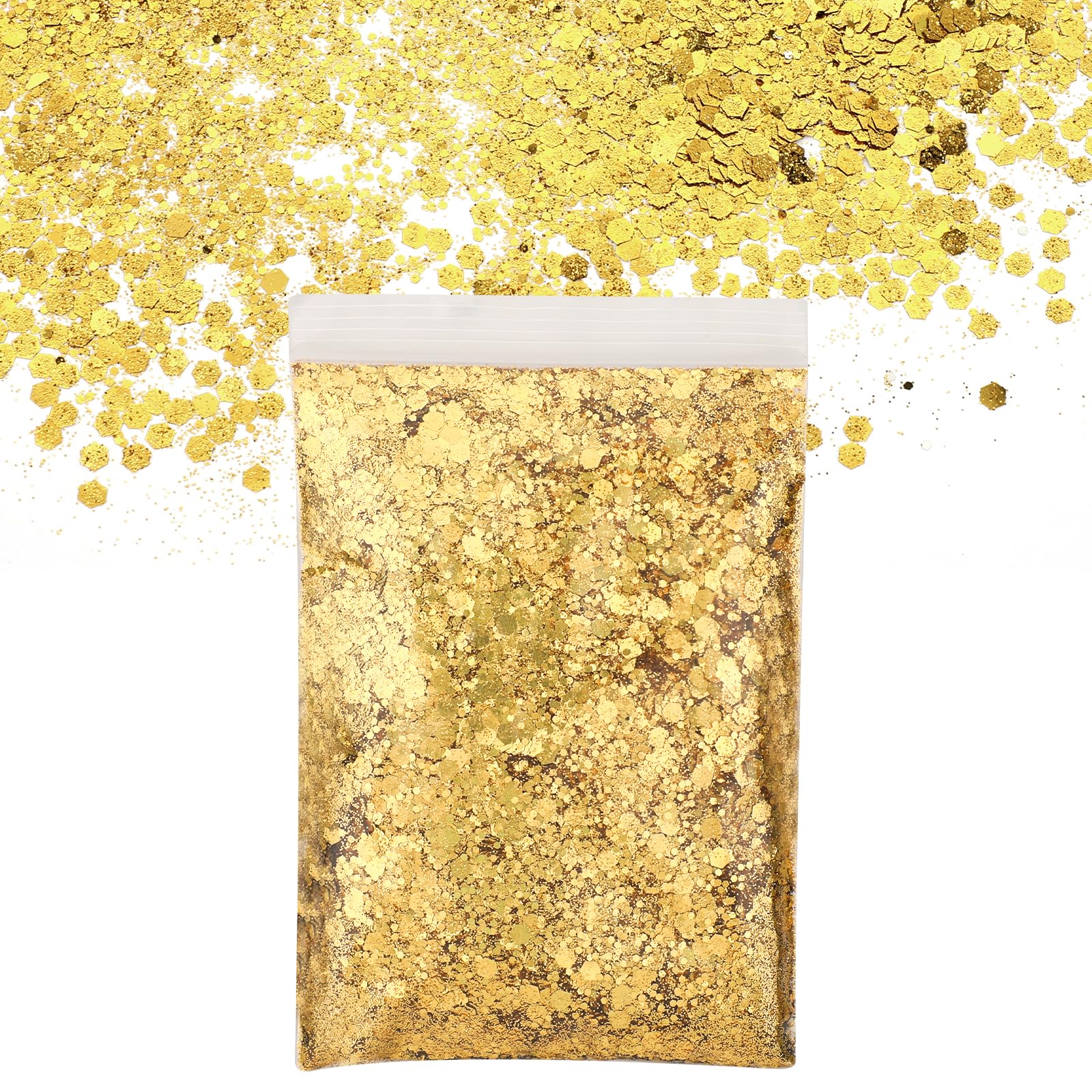 50 G Gold Glitzerpulver Zum Basteln – 3 Größen (0,2 Mm, 1 Mm, 3 Mm), Für Make-up, Nail Art, Festival, PET-Material