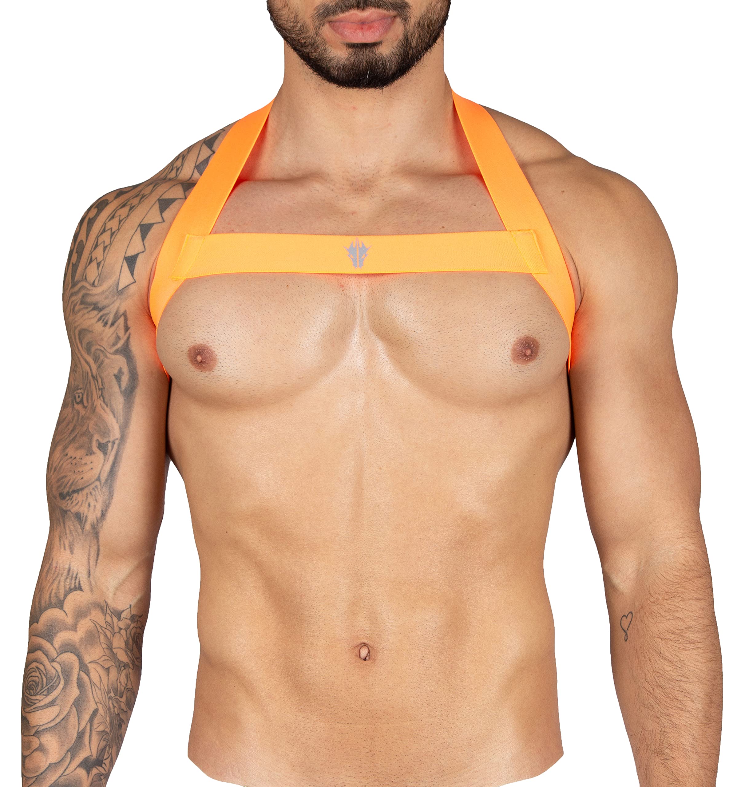 Harnais Ricok couture orange fluor XL pour grand chien