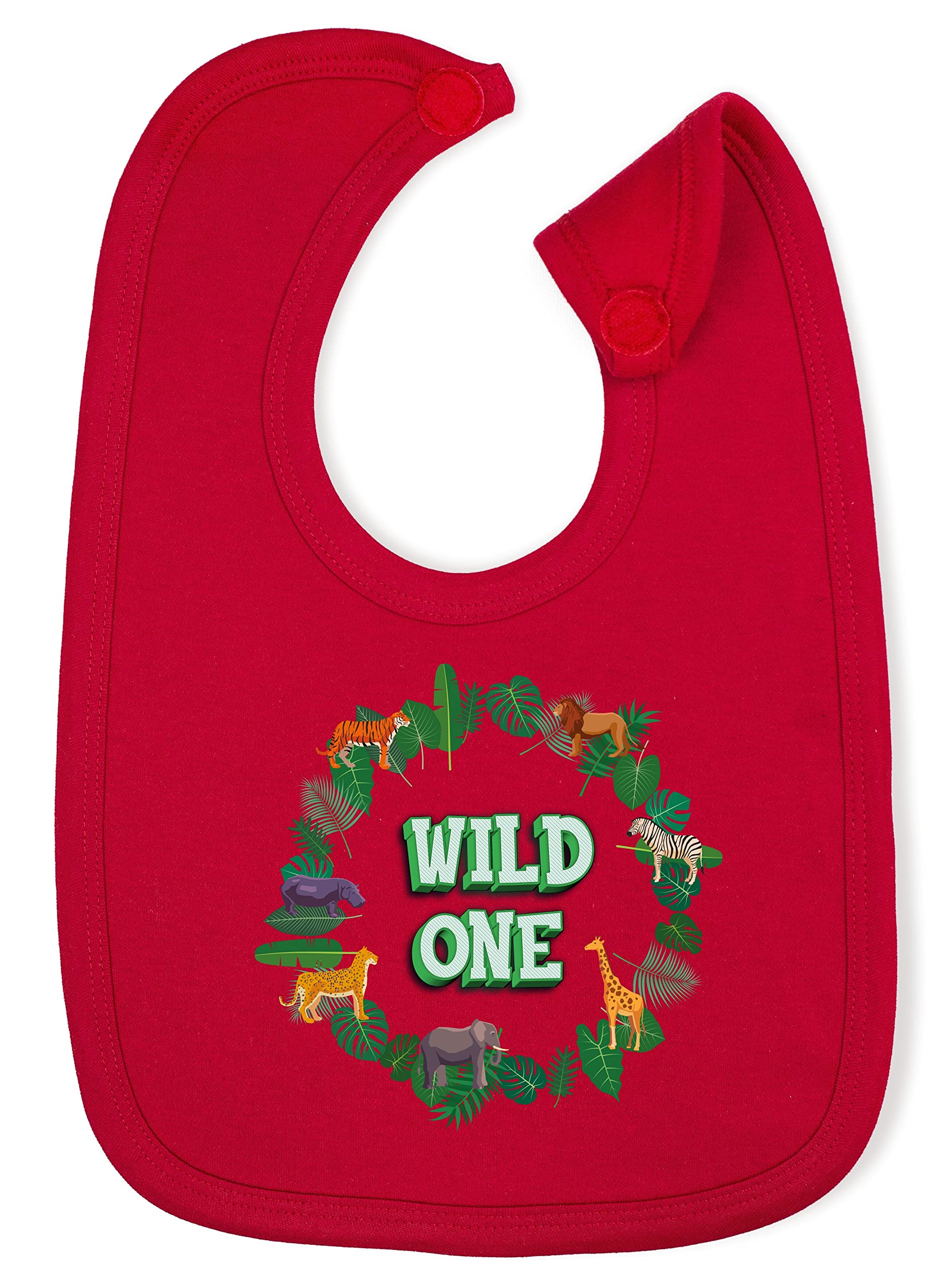 Hippowarehouse Wild One - 1st Birthday cotton baby nursing bib boys girls 35cmx22cm