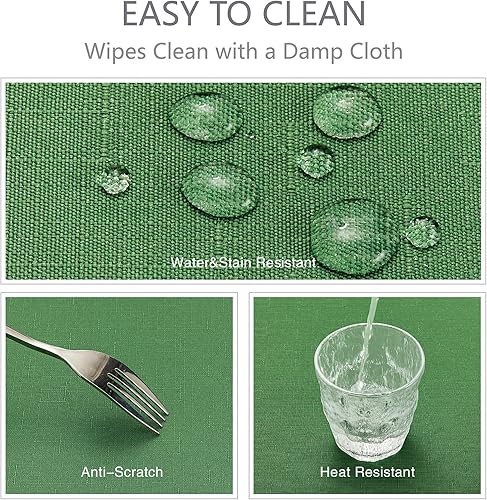 Miniatura 4 de Mantel rectangular impermeable de 52 x 70 pulgadas, mantel texturizado de lino, resistente a las manchas y a las arrugas, lavable, mantel de tela