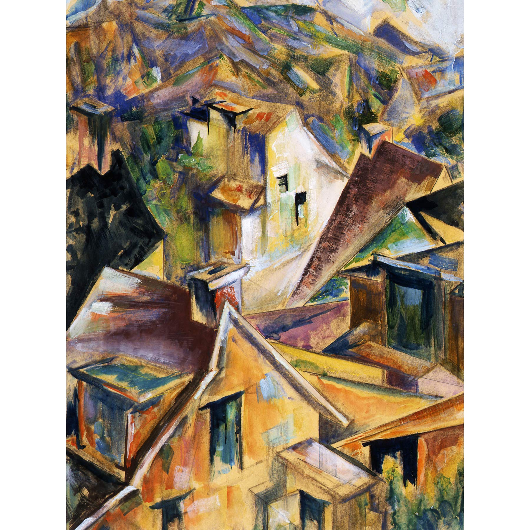 Fine Art PrintsFine Art Prints Dickinson Hillside Precisionist Modernist Abstract Painting Extra Large Wall Mural Poster Premium XL