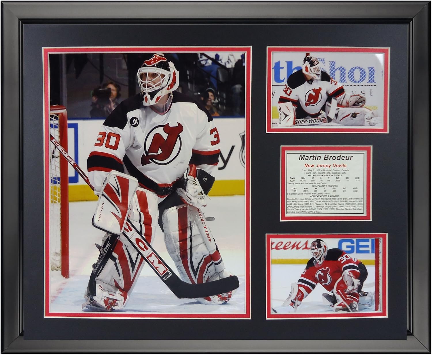 Martin Brodeur 16" x 20" Framed Photo Collage by Legends Never Die, Inc.