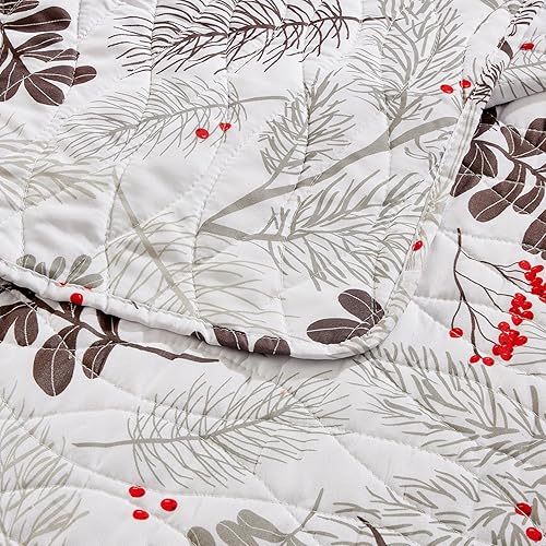 Miniatura 4 de Virah Bella - Juego de edredón rústico King con bolsa a juego - Juego de edredón de cabina 2 fundas de almohada - Respaldo de microfibra de retazos