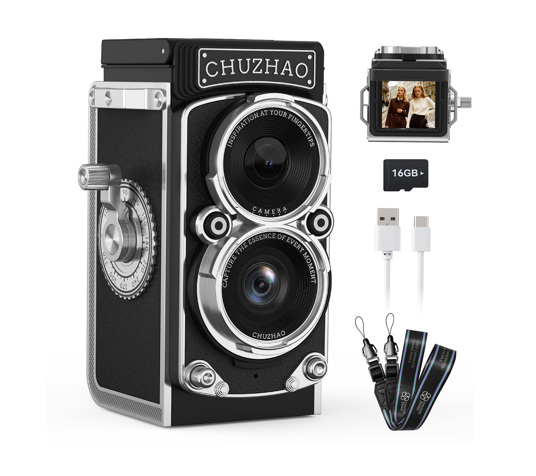 カメラ　アンティーク Amazon.com: Mini Vintage Digital Camera, Portable Retro Twin-Lens