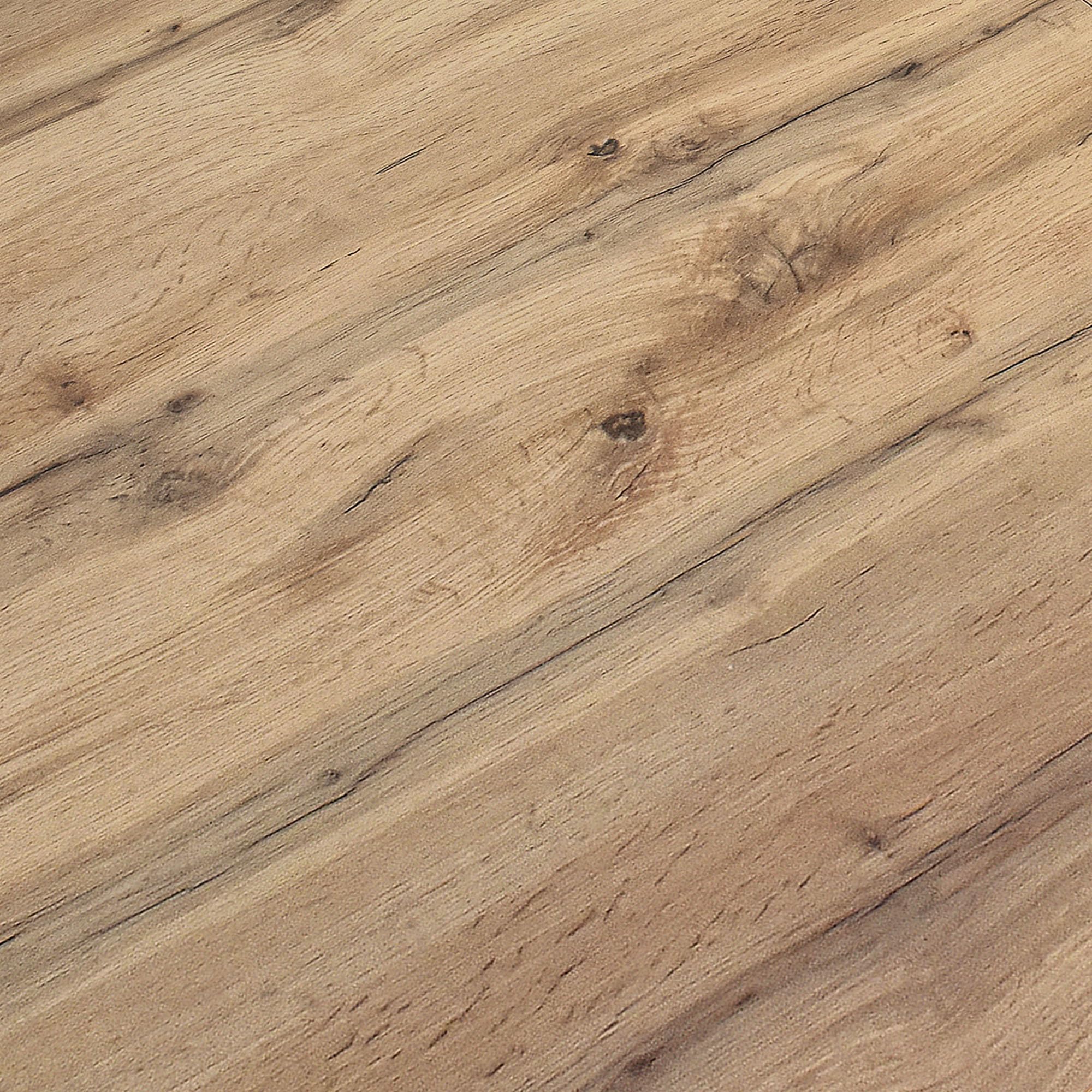 KONTE.DESIGN Mesa Carrara de Madera, Acabado Roble rústico y Base de Metal Pintado Blanco, Extensible 160x90 cm - 240x90 cm