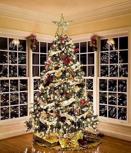 Miniatura 2 de Decoración de árbol de Navidad de 12.2 pulgadas con estrella LED, decoración de Navidad (plateado)