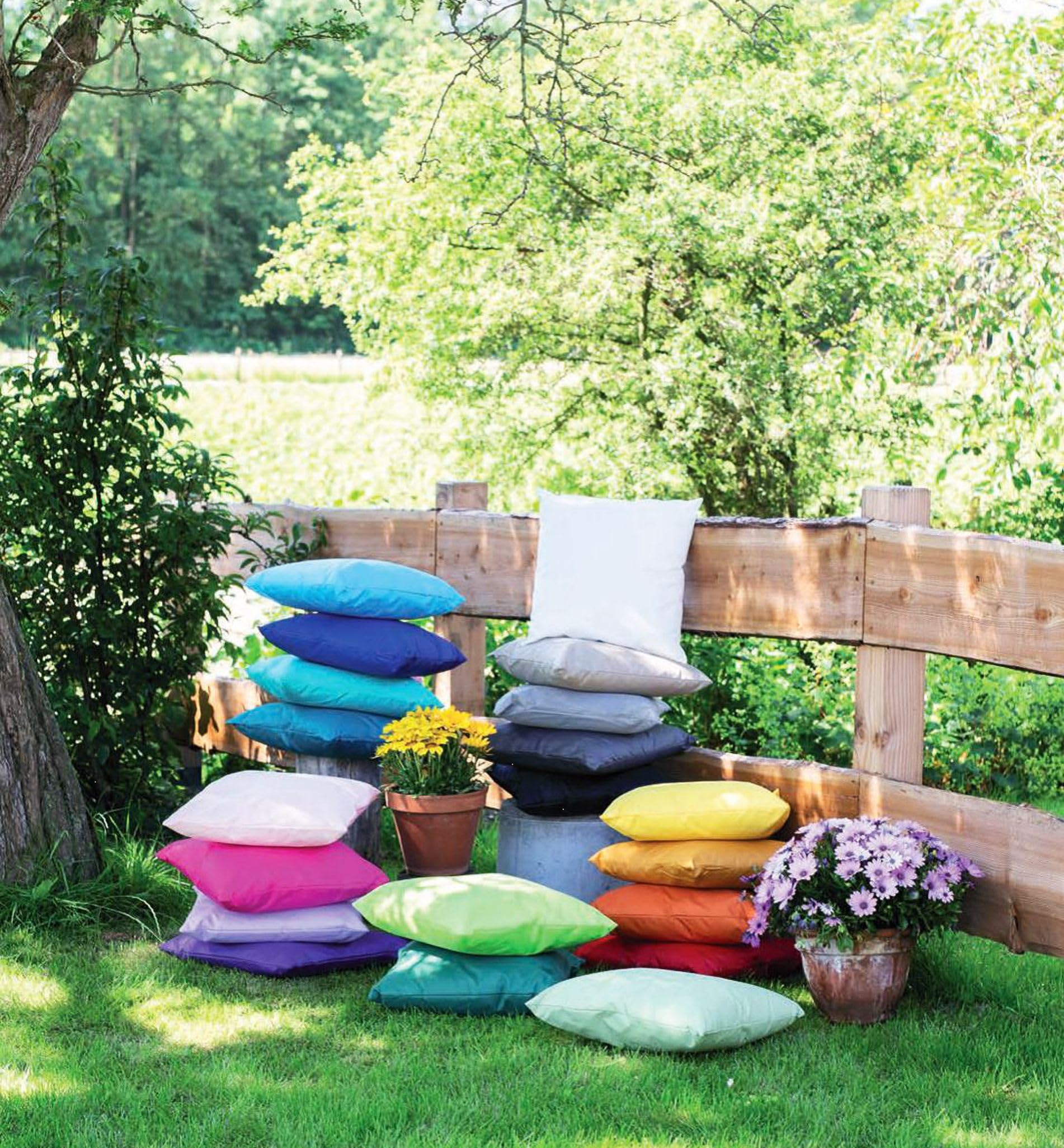 Coen Bakker Jack 4X Outdoor Lounge Kissen 45x45cm viele Farben Dekokissen inkl. Füllung Wasserfest Sitzkissen Garten Stuhl, Farbe:2X Flieder - 2X Lila