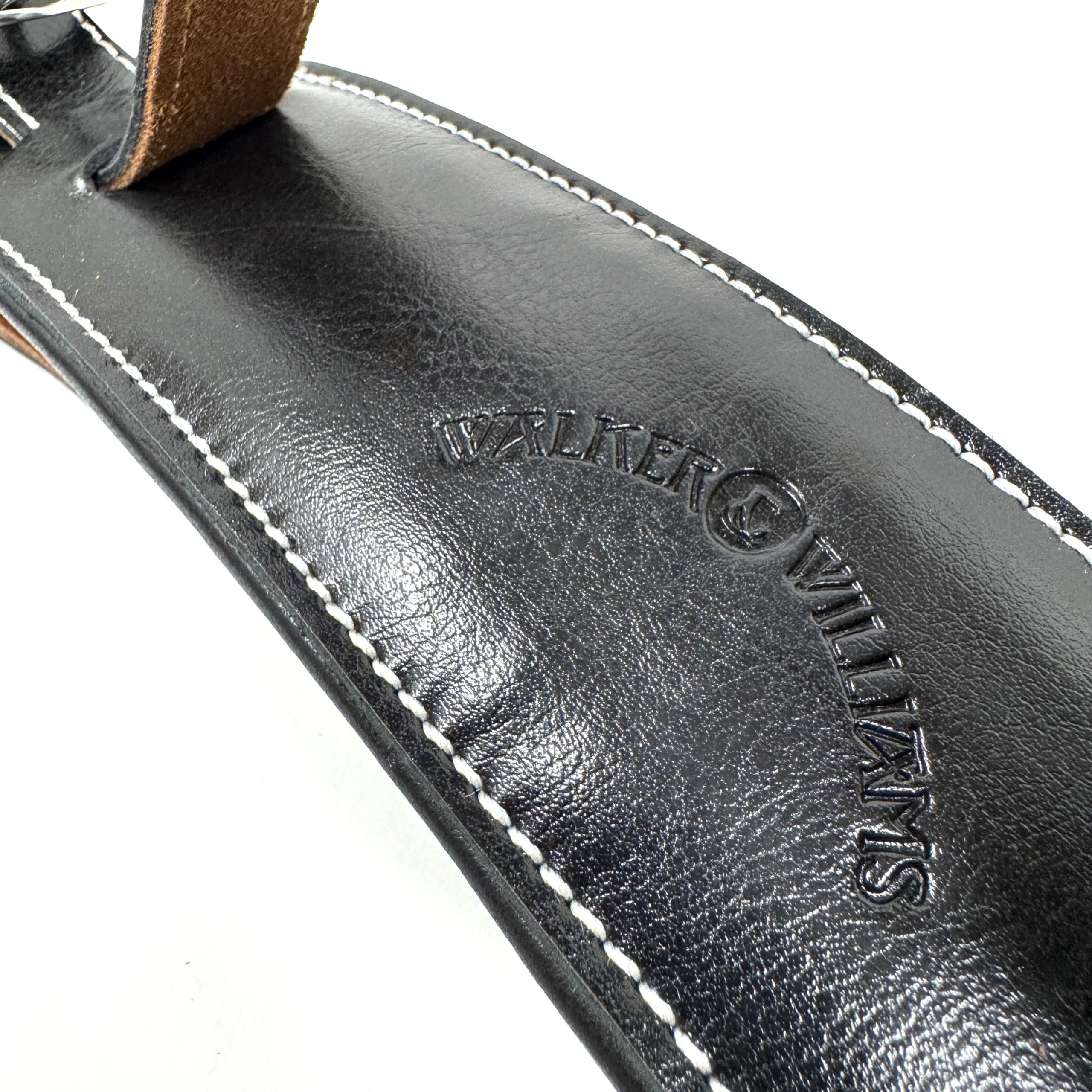Walker & Williams Pasek do gitary w stylu lat 50. vintage premium czarna skóra bardzo długi do 155 cm
