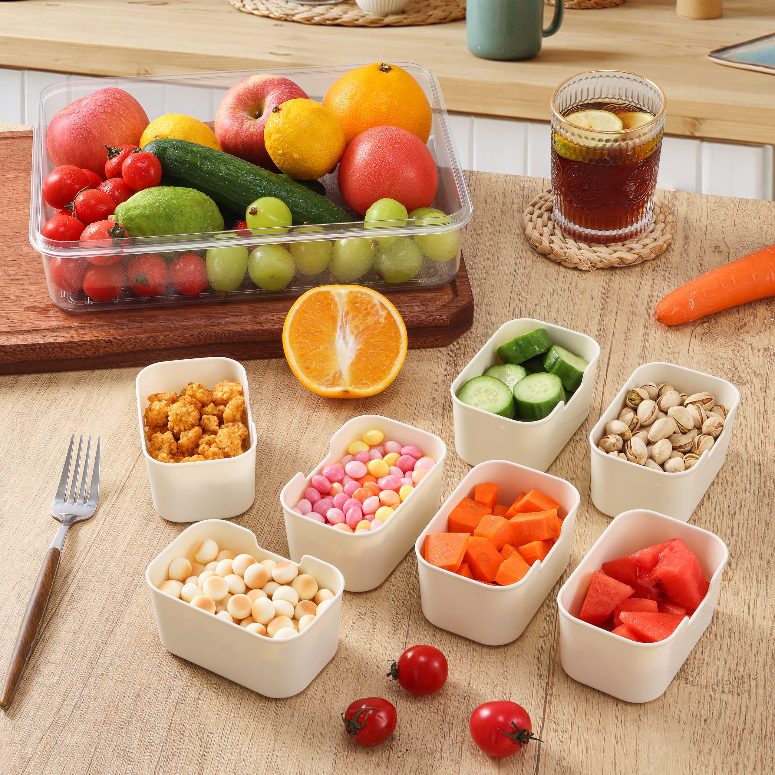 Boîte à Goûter Avec Couvercle Et Poignée - 8 Compartiments - En