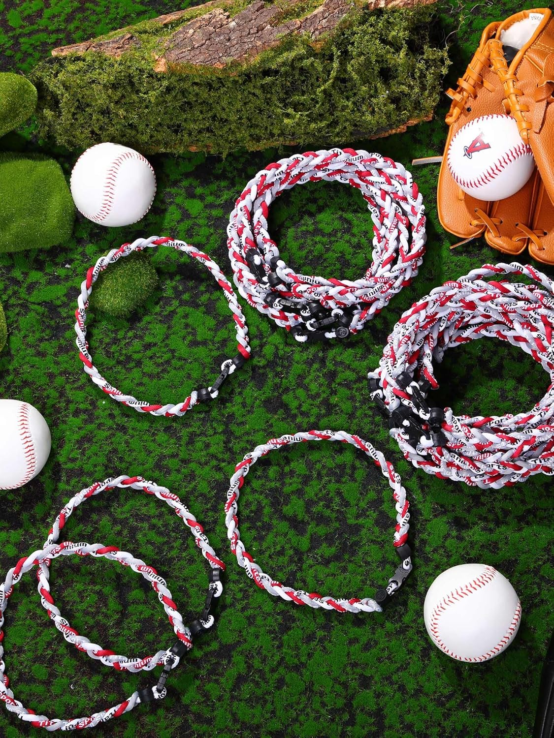 MTLEE Baseball Necklaces Bulk, 3 Assorted Colors Braided Rope Tornado Baseball Necklace for Sports Team - Image 3