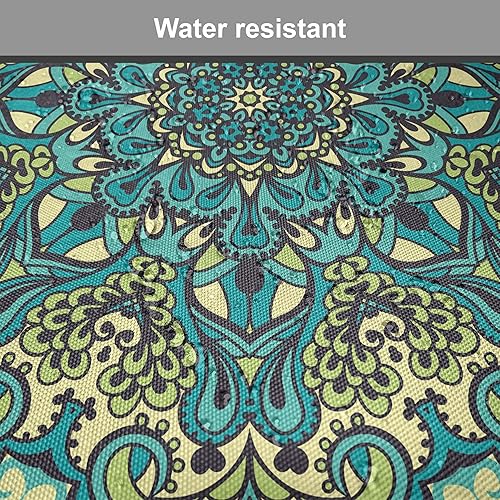 Miniatura 7 de Ambesonne Juego de 2 cojines de asiento para silla étnica, arreglo floral abstracto, estilo mandala, elementos naturales, vibrantes, acolchado de