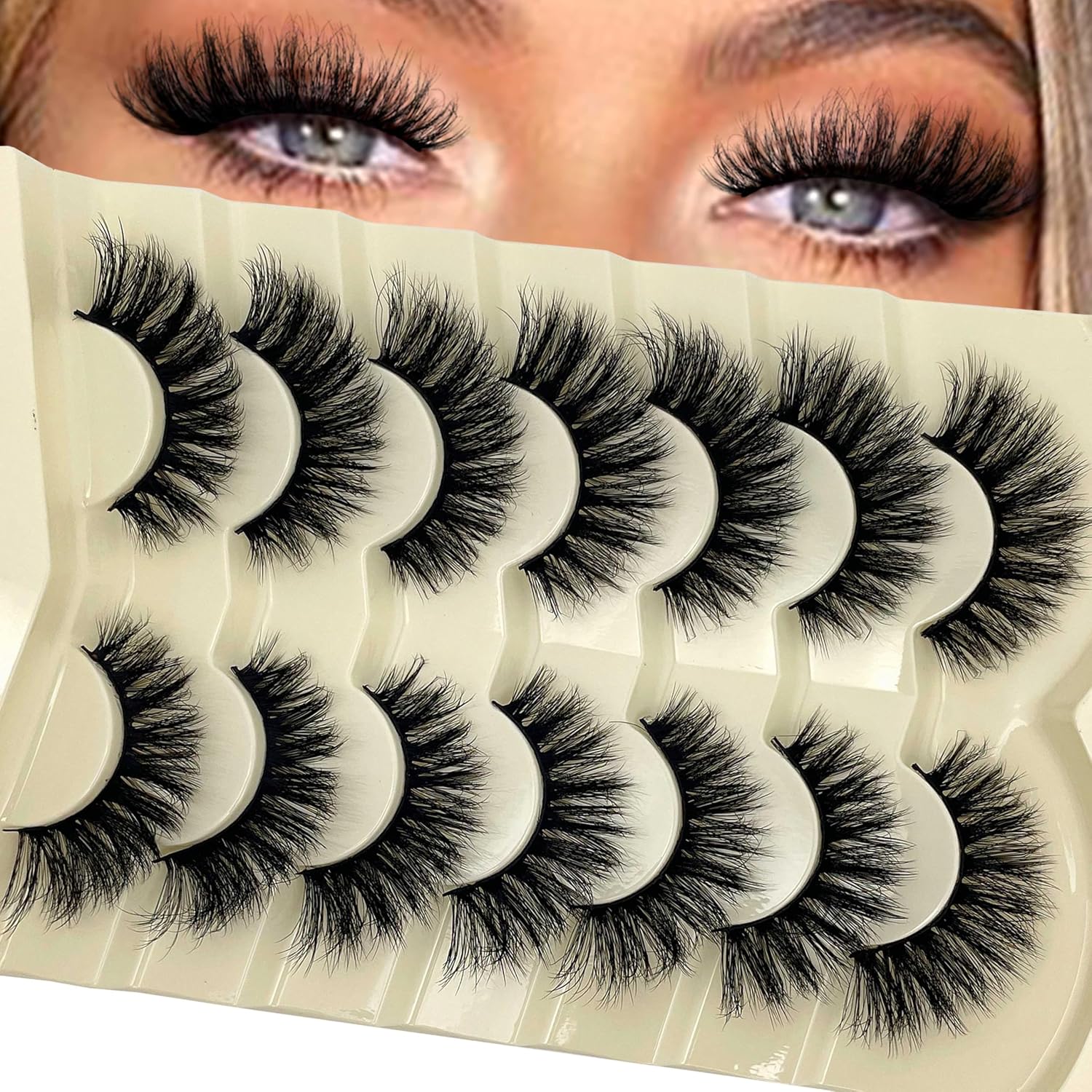 Mink Lashes Wispy Fluffy Cat Eye Eyelash Extensions - 18MM