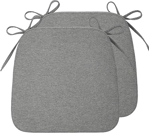 Millsilo Cojines en forma de D para sillas de comedor con lazos y funda extraíble, almohadillas para sillas de cocina de comedor de 2 pulgadas de