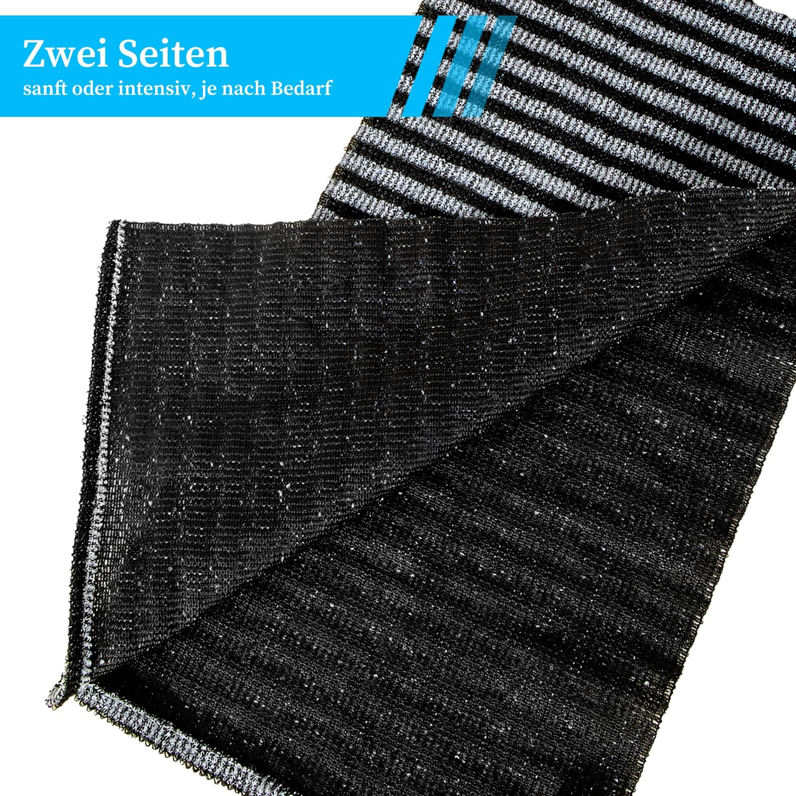 Zestaw 4 ręczników kąpielowych do peelingu, 100 x 25 cm, bardzo długa gąbka siatkowa o dwustronnej teksturze, ściereczka do peelingu ciała z jonami srebra, szorująca do pleców, rękawica prysznicowa