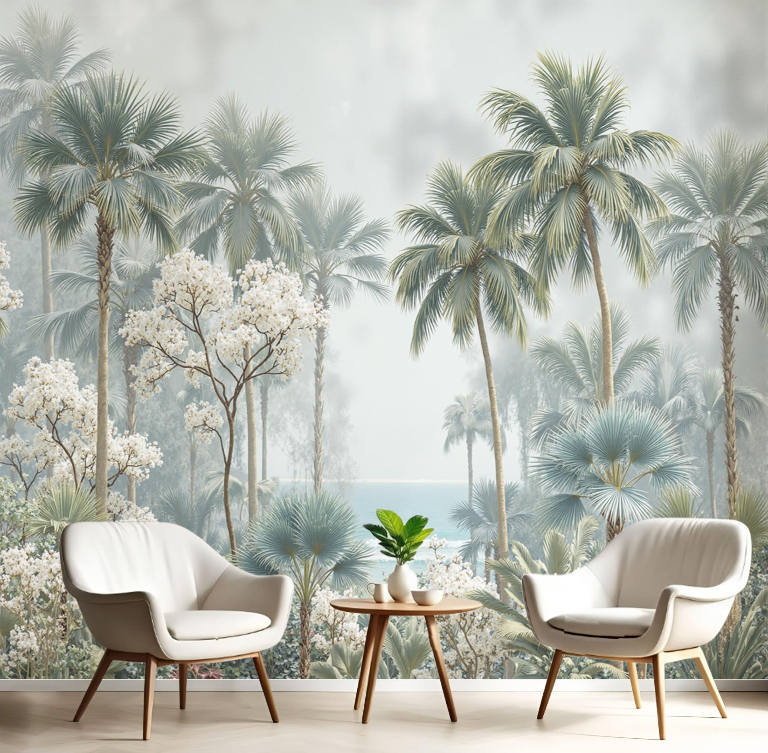 Papier peint soie de style jungle panoramique haut de gamme 200x140