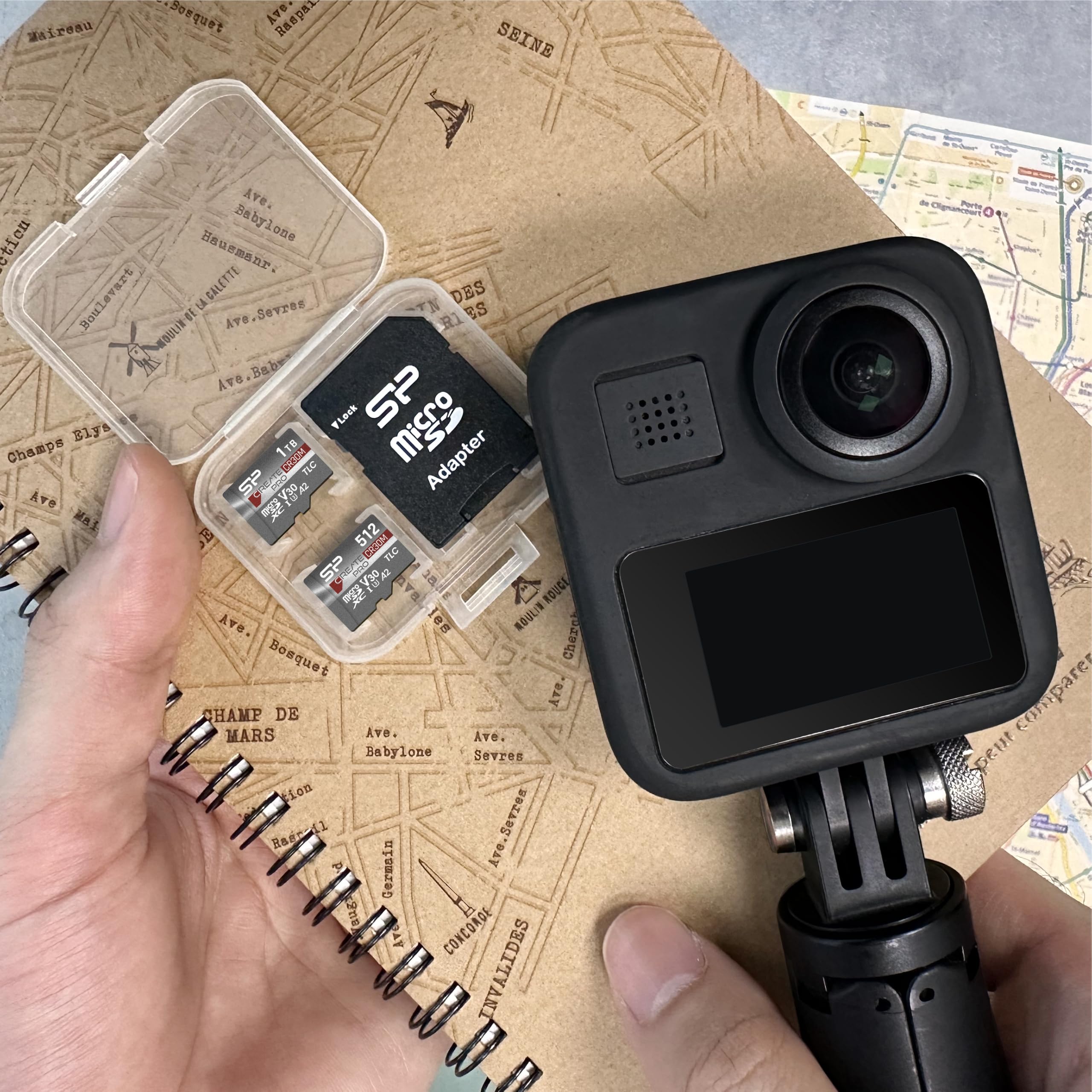 Silicon Power CreatePro CR30M Tarjeta de memoria microSDXC con adaptador UHS-I U3 A2 V30 4K Micro SD compatible con drones, Nintendo Switch, cámara de salpicadero y cámara de vigilancia