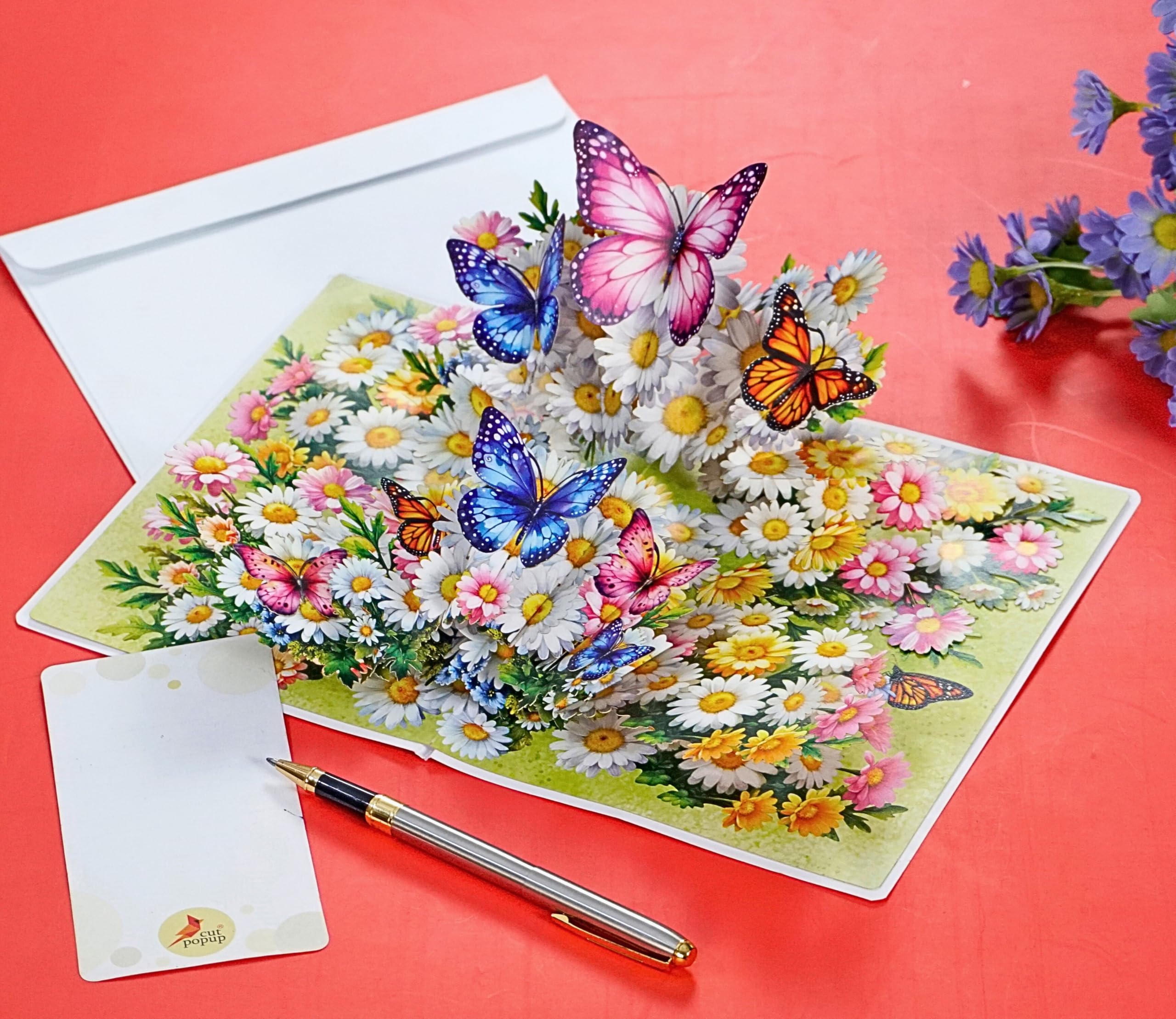 Birthday Card Pop Up | 3D Mothers Day Anniversary Thank You Valentines Day Cards For Women Mom Mum Grandma (Size 15x20 Cm - Wisteria Hummingbird - View #6