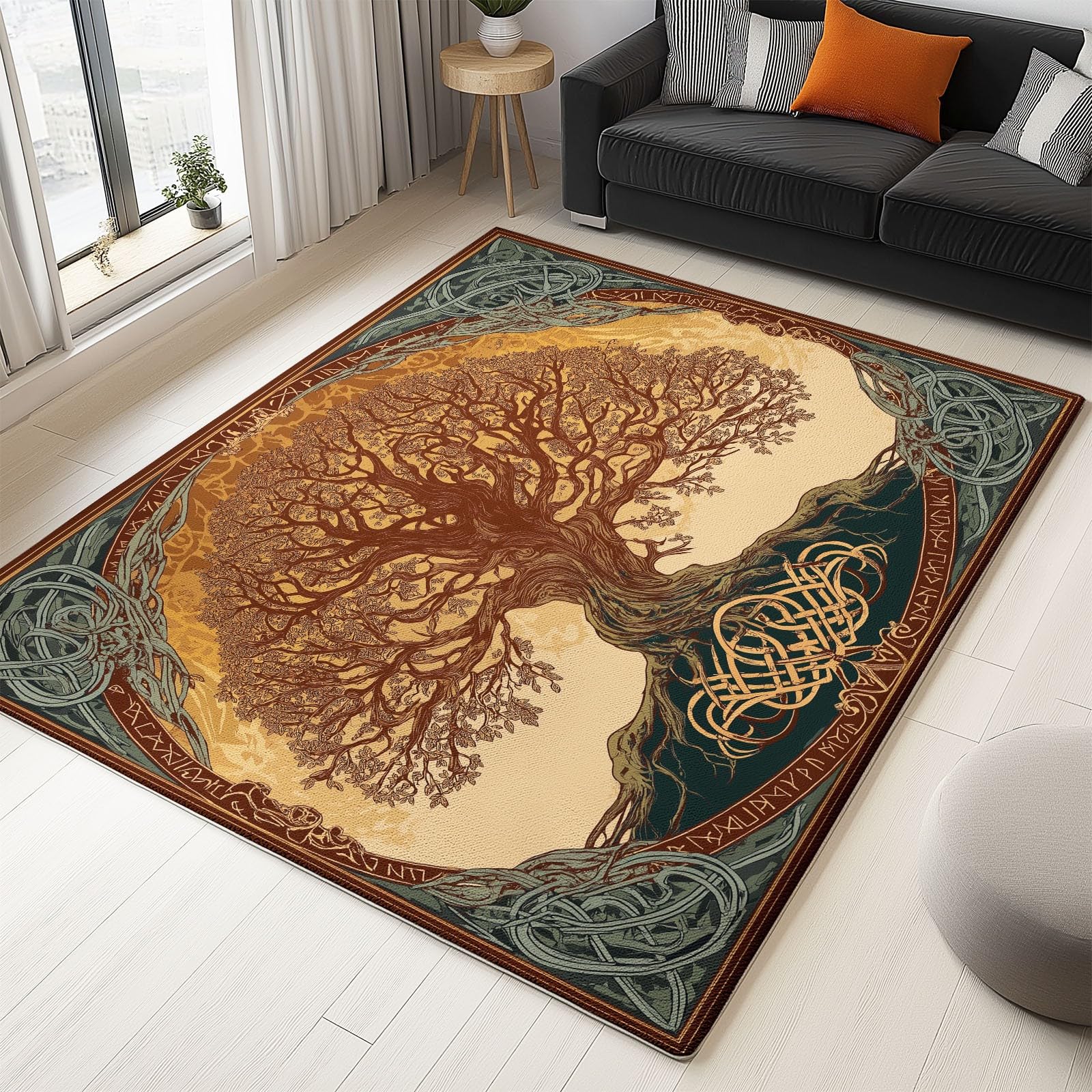 Tapis de chambre arbre de vie doux pour réchauffer le salon