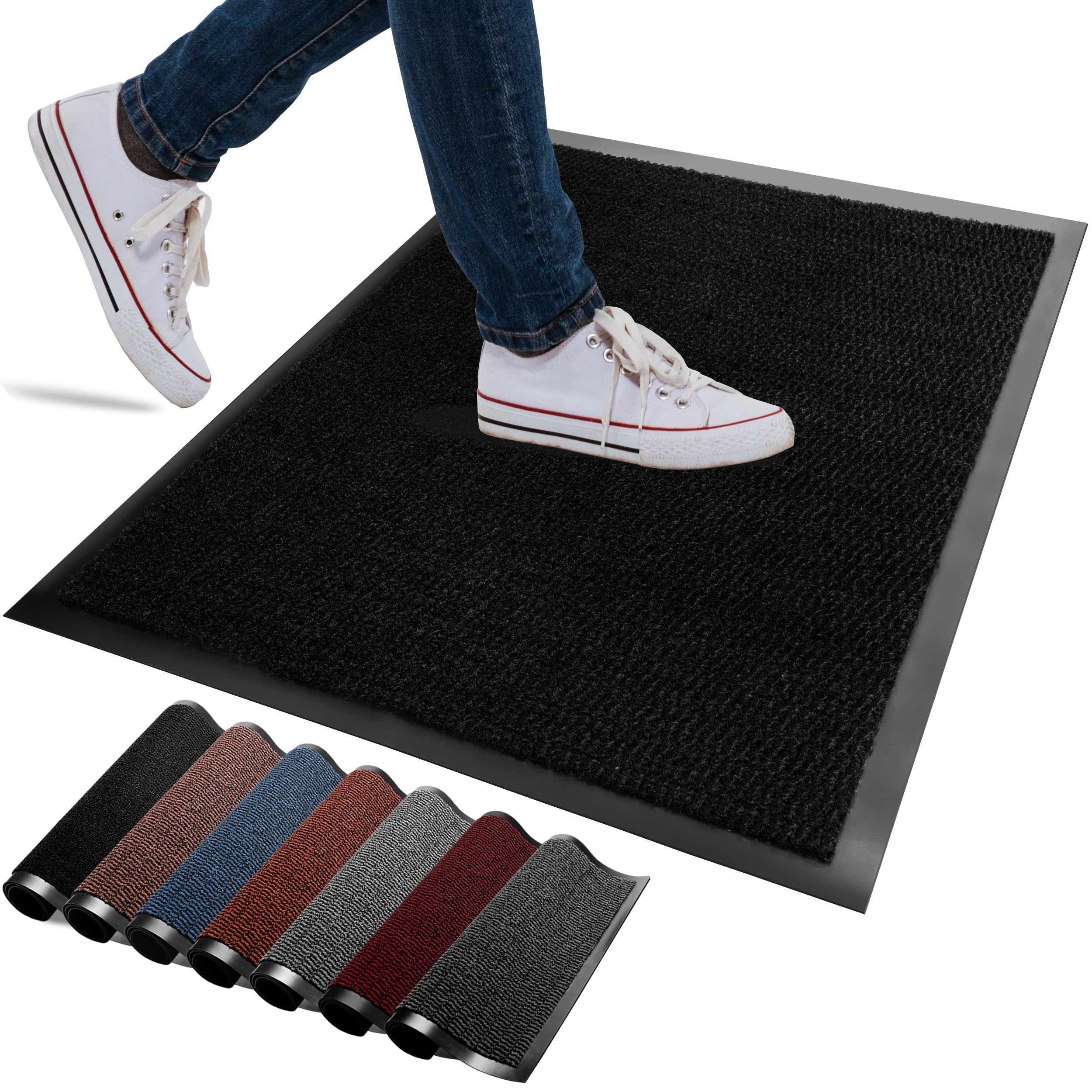 FB FunkyBuys Washable Door Mats Indoor & Outdoor, Non-Slippery Heavy Duty Doormats Indoor, Highly Absorptive Rubber Door Mat
