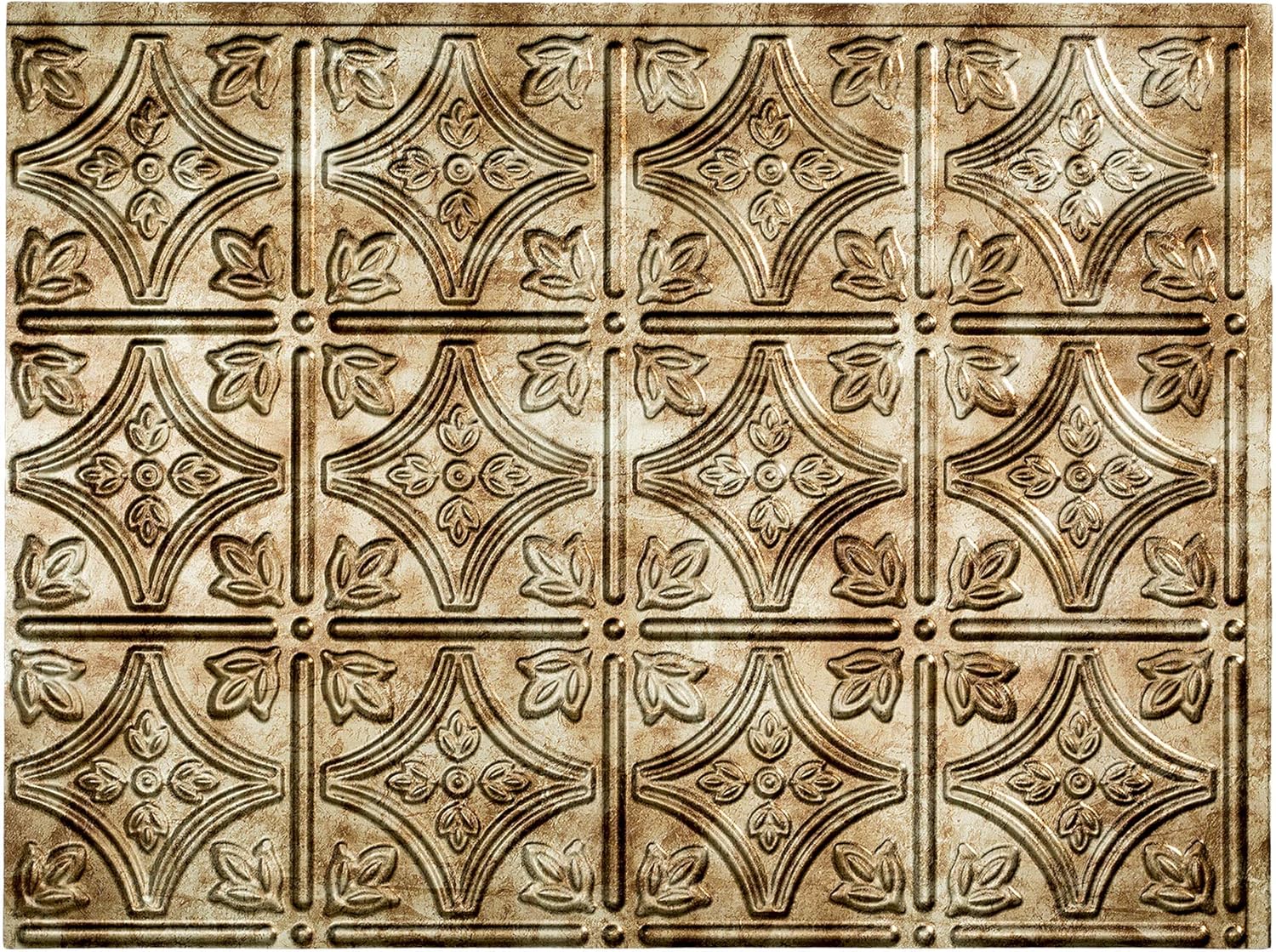 FASÄDE Traditional Style/Pattern 1 Decorative Vinyl Backsplash Panel in Bermuda Bronze (One 18" x 24" Panel)