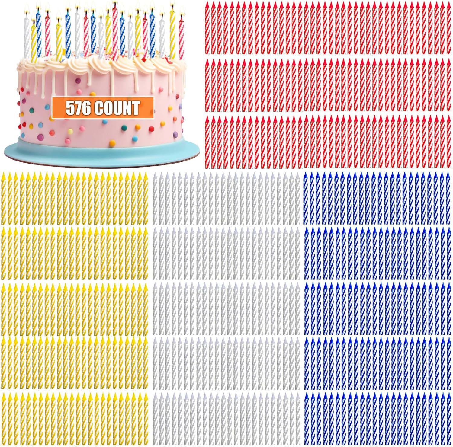 MTLEE Cartoon Number 7 Birthday Candle - Blue & Yellow Wax Cake Candle For Parties