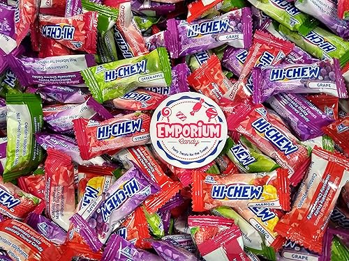 Hi Chew - 50 piezas de dulces frescos a granel envueltos individualmente a granel de manzana verde manzana mango uva