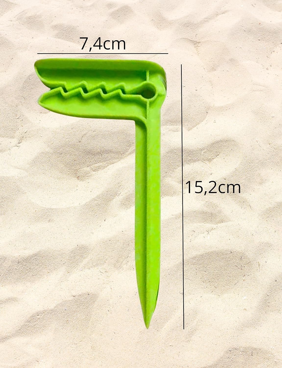 SusggO – Lot de 8 clips serviettes de plage grands piquets en plastique – Fixation serviette sable ou herbe, anti-vent, rouge et vert - Image secondaire