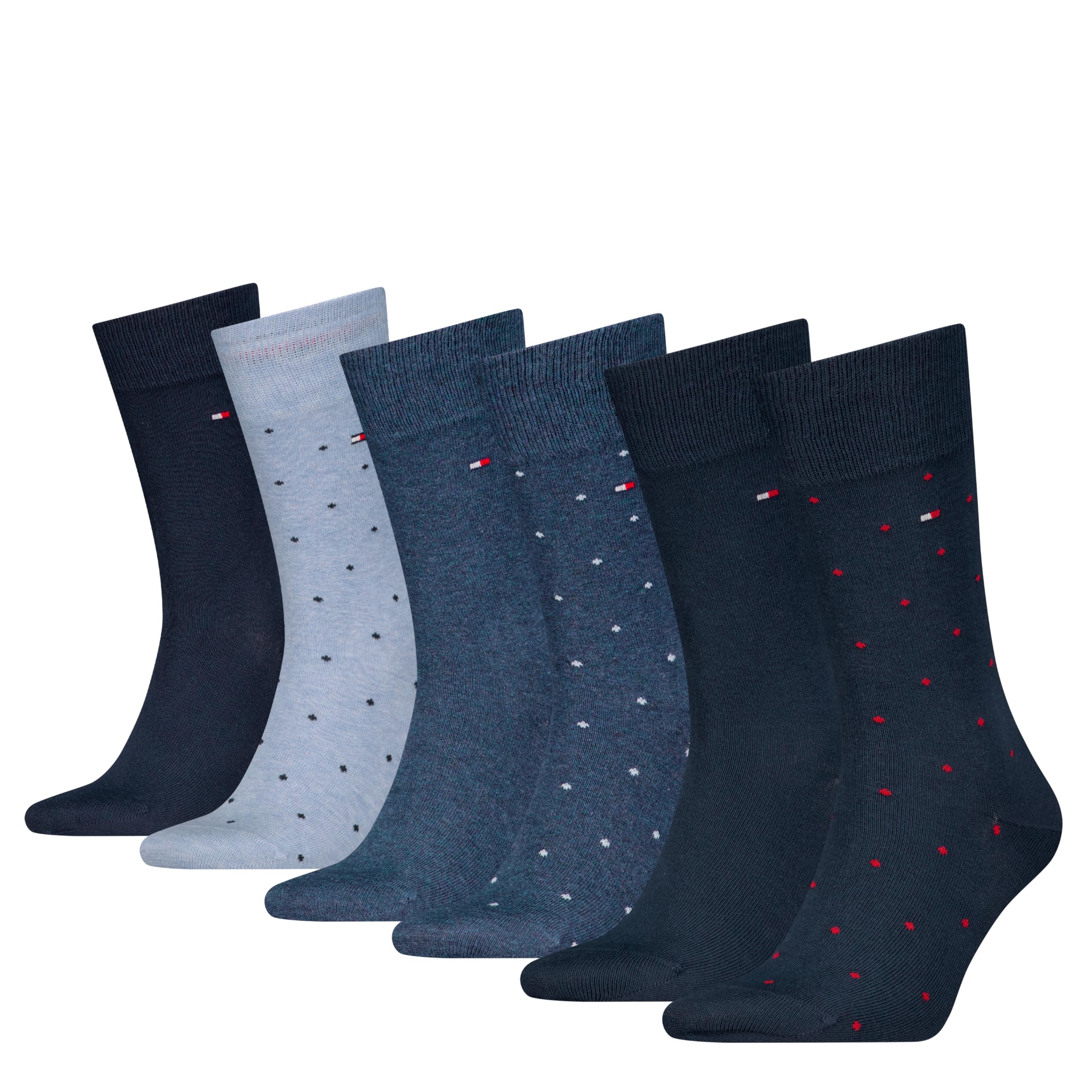 Tommy Hilfiger Men's Blue Combo 6-Pack Polka Dot Socks