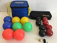 Vista 1 de Juego de 8 bolas de metal que brillan en la oscuridad y 2.874 in con 4 bolas negras y 4 rojas y bolsa negra